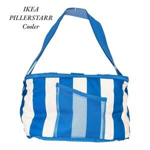 IKEA PILLERSTARR Blue Patterned Insulated Cooler Bag 15x8 ¾x10 ¼ "